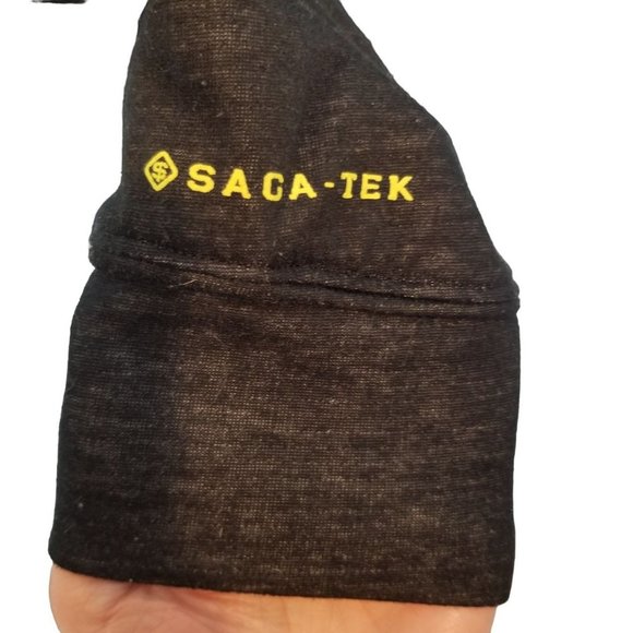 Saga Tek Mens L Black Solid Long Sleeves Henley Ne - Picture 4 of 8